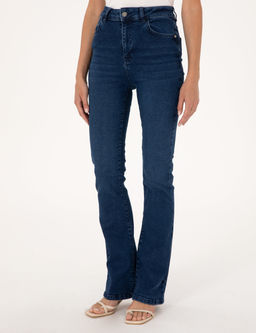Lacivert Skinny Flare Fit Jean Pantolon