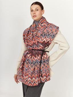 Большой, мягкий, тонкий и очень нежный двусторонний палантин с рисунком - Tantino фото 3