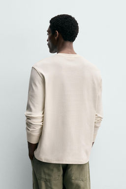 CAMISETA ESTRUCTURA WAFFLE N?MERO / Crudo - Zara фото 3