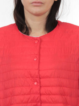K-527 RED Куртка демисезонная стеганая женская (70 гр. холлофайбер) - Fashion фото 4