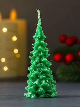 Цена за 3 шт. Свеча новогодняя «Ель», 80×40 мм, зелёная