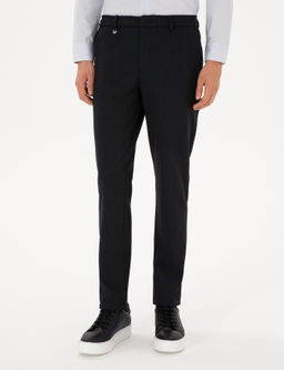 Lacivert Slim Fit Flanel Dokulu Kuma_ Pantolon - Pierre cardin фото 2