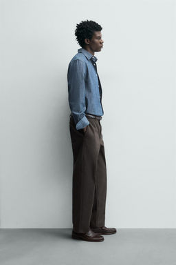 PANTAL?N STRAIGHT FIT ESTRUCTURA / Marr?n - Zara фото 4