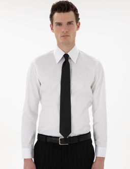 Beyaz Slim Fit Uzun Kollu G_mlek