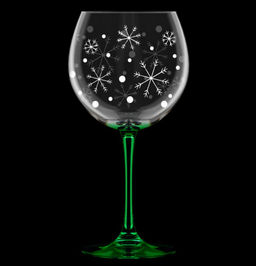 Фужер для вина 650мл арт. 306-ГН9 Снегопад (зеленый)