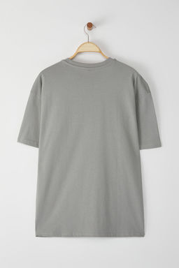 TRENDYOL MAN Siyah Oversize/Genis Kesim Geyik Nak?sl? %100 Pamuklu T-Shirt TMNSS24TS00055 - Trendyolmilla фото 3