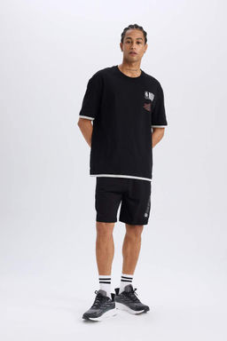 DeFactoFit NBA Brooklyn Nets Oversize Genis Kal?p Bisiklet Yaka Sporcu K?sa Kollu Tisort  фото 5