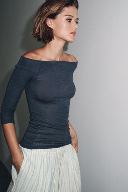 BOAT NECK T-SHIRT - Zara фото 4