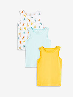 Bisiklet Yaka Bask?l? Erkek Bebek Atlet 3l?