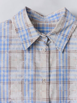 Рубашка женская бежевая в клетку - Mark formelle фото 7