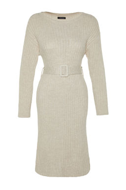 TRENDYOLMILLA Antrasit Mini Triko Kemerli Elbise TWOAW23EL00444 фото 11