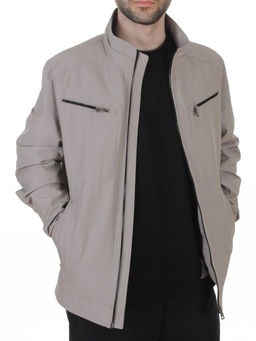 D-3019 BEIGE/GRAY Ветровка мужская (60% хлопок, 40% нейлон)