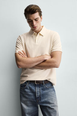 REGULAR FIT TEXTURED POLO SHIRT - Zara фото 6