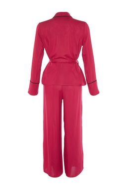 Trendyolmilla Bej Kusakl? Biye Detayl? Kruvaze Viskon Hamile Dokuma Pijama Tak?m? THMAW22PT1109  фото 31