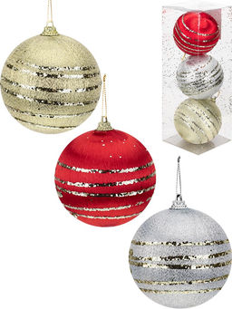 Набор шаров D=8см, 3шт. (НУ-3457) "Торжество" в пвх упаковке