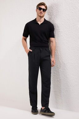 TRENDYOL MAN Siyah Pileli Klasik Baggy Fit Kumas Pantolon TMNSS24PL00024 - Trendyolmilla фото 3