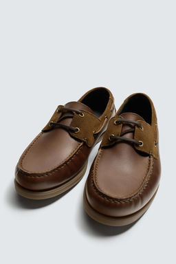 LEATHER DECK SHOES - Zara фото 5