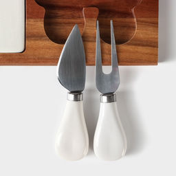 Набор для подачи сыра Мрамор, 2 ножа, акация - Simaland фото 3