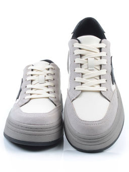 03-YE475-2 BEIGE/GREY Кроссовки женские (натуральная кожа) - Фабричный китай фото 9
