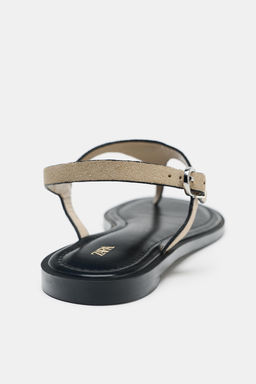 LEATHER BUCKLE-STRAP SANDALS - Zara фото 19