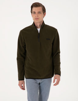 Haki Regular Fit Yar_m Fermuarl_ Polar Sweatshirt - Pierre cardin фото 3