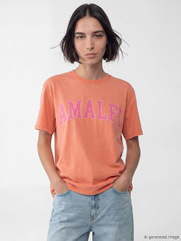 Amalfi Bask?l? Oversize Kad?n Ti??rt
