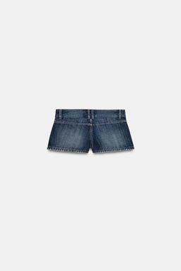SHORTS MINI DENIM TRF TIRO BAJO / Marino