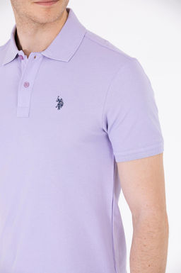 U. S. Polo Assn / Мужская сиреневая базовая футболка с воротником-поло - U.s. polo assn фото 21