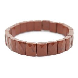 Яшма красная браслет "Квадро" 19см