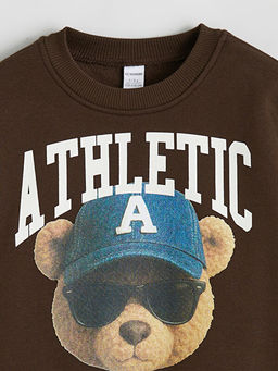 Ay? Teddy Bask?l? Erkek ?ocuk Sweatshirt