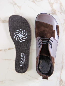 Ботинки 305.Натаbl. Вакса коричневая+корич замша/Байка