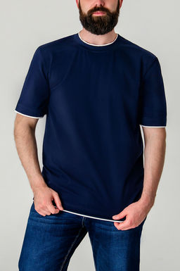 Арт. 67128/3 Футболка мужская 48-56 (5 шт) Цвет:темно-синий