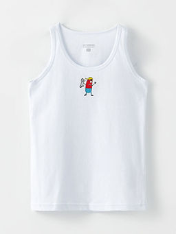 Bisiklet Yaka Bask?l? Pamuklu Erkek ?ocuk Atlet 2li - Waikiki фото 2