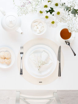 Салфетка сервировочная D35, 1шт. молочный полиэстер, ПВХ