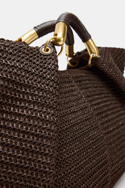 MAXI BOLSO DE MANO EFECTO TRENZADO / Marr?n - Zara фото 5