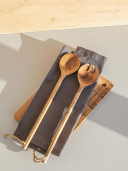 Ложка сервировочная из дерева манго 35x7 коричневый дерево манго