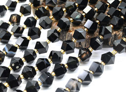 Бусины из агата глазкового многогранник 10*7см, 39см, 35 бусин Радуга камня