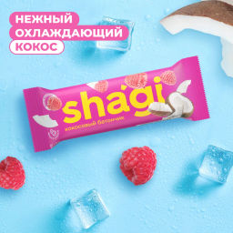 Кокосовый батончик shagi глазированный со вкусом малины, 40 г