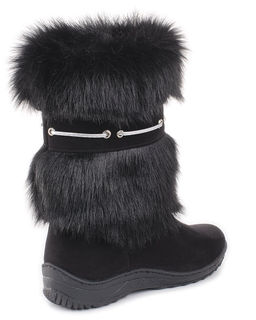 Унты женские на литой подошве., Черные.