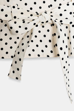 CHAQUETA CAMISERA LUNARES / Blanco / Negro - Zara фото 7