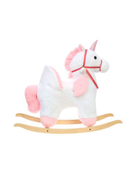 Качалка «Единорог», со спинкой, белая