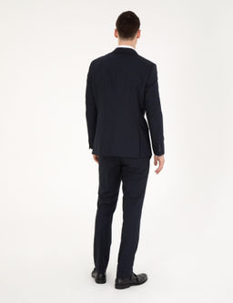 Lacivert Slim Fit Tak_m Elbise
