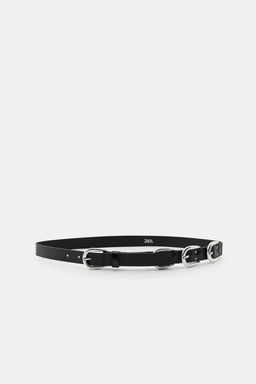 LEATHER BELT WITH MULTIPLE BUCKLES - Zara фото 2