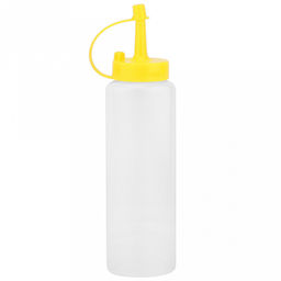 Бутылка для масла и соуса пластмассовая 350мл, д5,5см h20,5см, цветная пластмассовая крышка с колпачком в ассортименте: белый, желтый, салатовый, красный, сиреневый, бирюзовый (Китай) - Домашняя мода фото 4