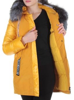 8179 SAND Пальто женское с натуральным мехом Jarius - Fashion фото 9