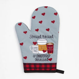 Кухонный набор 2 прихватки Этель Coffee , прихватка 17х17 см, варежка 24х16 см, 100% п/э  фото 2
