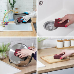 Цена за 3 шт. Губки для посуды Raccoon Чудо-губка, 2 шт., чистящие,10.575 см  фото 13