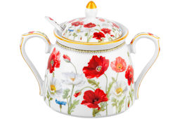 Сахарница 400 мл 15*10*11,5 см Маки + ложка NEW BONE CHINA - Elan gallery фото 6