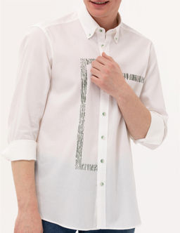 Haki Regular Fit Uzun Kollu G_mlek - Pierre cardin фото 6