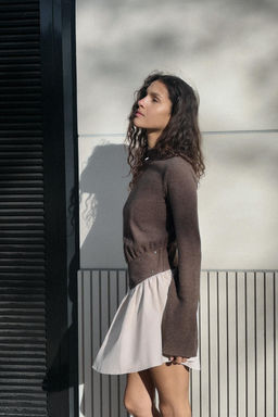 CONTRAST DRESS WITH STUDS - Zara фото 2